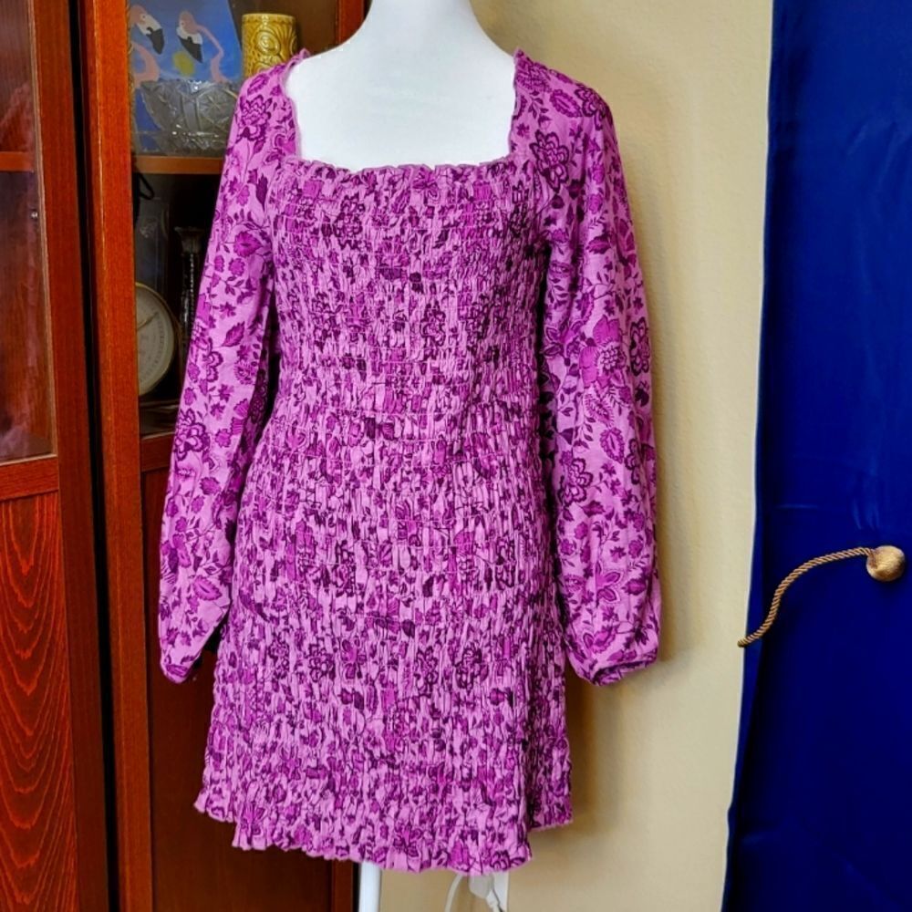 Free People Purple floral Print Dress